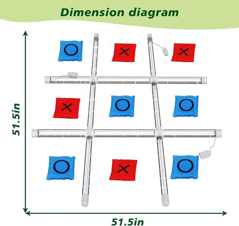 Outdoor Toss Games for Adult and Kids, Giant Tic Tac Toe Game with LED Light, Classical Board Yard Game Sandbag Game for Famlily, Party, Travel(4ft x 4ft) in Saudi Arabia