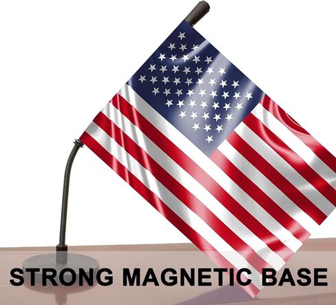 National Car Hood Flag Countries Car Flag with Magnetic Base and Flexible Pole for Truck Boat Vehicle (United States) in Saudi Arabia