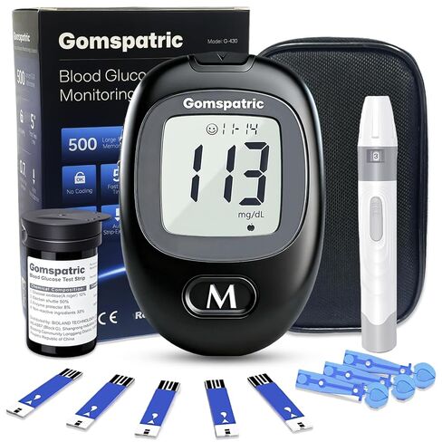 Blood Glucose Monitor Kit with 50 Blood Sugar Test Strips, 50 Lancets, 1 Blood Glucose Meter, Essential Glucose Meters for Family Blood Glucose Monitoring in Saudi Arabia