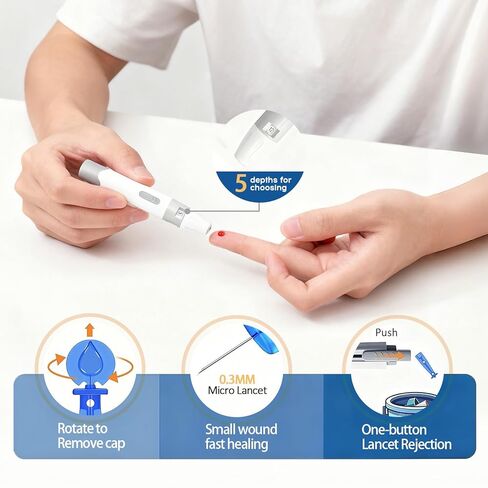 Blood Glucose Monitor Kit with 50 Blood Sugar Test Strips, 50 Lancets, 1 Blood Glucose Meter, Essential Glucose Meters for Family Blood Glucose Monitoring in Saudi Arabia