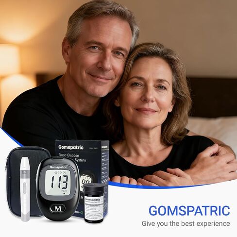 Blood Glucose Monitor Kit with 50 Blood Sugar Test Strips, 50 Lancets, 1 Blood Glucose Meter, Essential Glucose Meters for Family Blood Glucose Monitoring in Saudi Arabia
