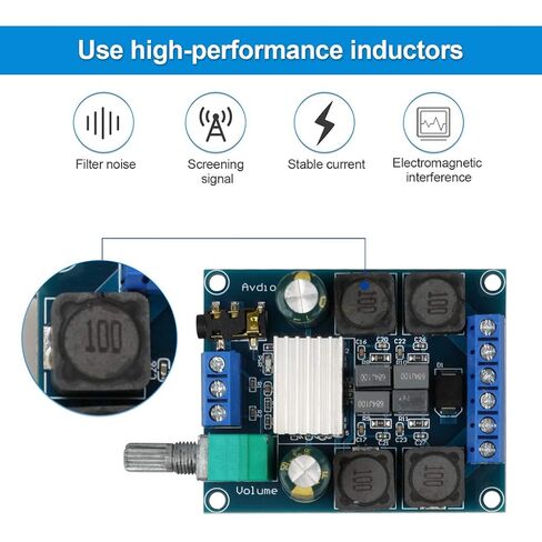 2Pcs Digital Amplifier Board,TPA3116D2 Dual Channel Audio Stereo AMP High Power Digital Subwoofer Power Amplifier Board 2x50W 5V 12V 24V for Store Solicitation Home Theater Square DIY Speakers in Saudi Arabia
