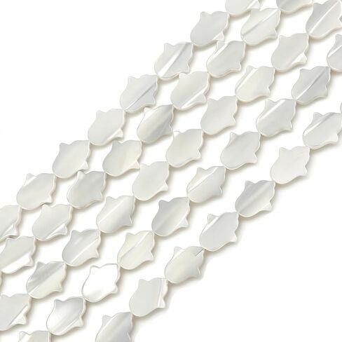 HAAMIIQII Natural White Mother of Pearl Shell Beads 8mm Clover Shape Semi Precious Stone Loose Gemstone Beads for Jewelry Making Strand 15 Inch (45-47pcs) in Saudi Arabia