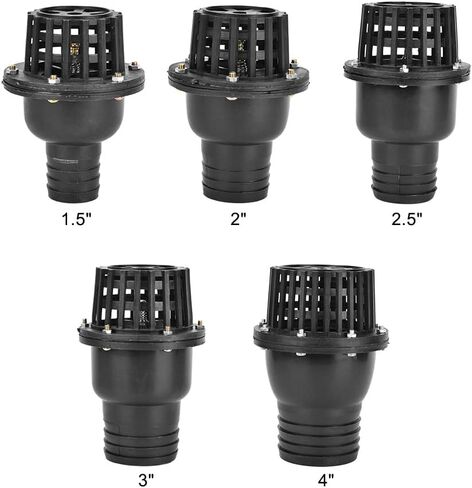 ViaGasaFamido Water Pump Foot Valve, Pump Foot Valve, Check Valve, PVC Well Pump Foot Valve Black for Fluid Machine, 1.5in 2in 2.5in 3in 4in(1.5") in Saudi Arabia