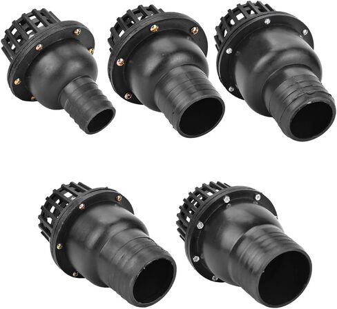 ViaGasaFamido Water Pump Foot Valve, Pump Foot Valve, Check Valve, PVC Well Pump Foot Valve Black for Fluid Machine, 1.5in 2in 2.5in 3in 4in(1.5") in Saudi Arabia