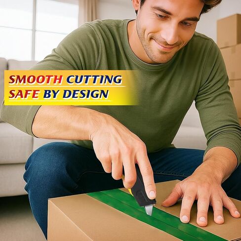 DIYSELF Safety Box Cutter Retractable with Holster, Self Retracting Utility Knife with 10 SK5 Blades, Box Opener Razor Knife, Non-Slip Grip Work Knife for Warehouse Retail Home, Navajas Para Trabajo in Saudi Arabia