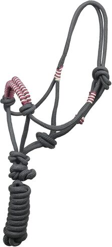 Braided Noseband Rope Halters for Horse with Matching 8ft Lead (Pink & Blue) in Saudi Arabia