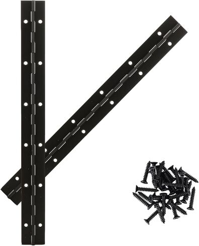 2Pcs 12inch Black Heavy Duty Continuous&Piano Hinges,1.2" Open Width Stainless Steel Piano Hinge with Holes and Screws,Working for Wood Box,Wood Furniture,Piano Cabinets. in Saudi Arabia
