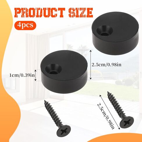 Barn Door Stopper for Top Track, 4 Pcs Sliding Barn Door Hardware Anti Jump Parts Adjustable Barns-Door Stopper Anti Jump Pad for Barns-Door Track Top (Black) in Saudi Arabia