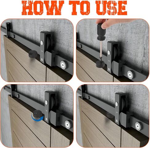 Barn Door Stopper for Top Track, 4 Pcs Sliding Barn Door Hardware Anti Jump Parts Adjustable Barns-Door Stopper Anti Jump Pad for Barns-Door Track Top (Black) in Saudi Arabia