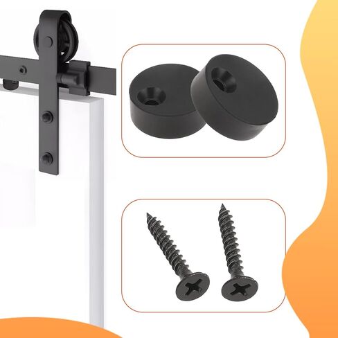 Barn Door Stopper for Top Track, 4 Pcs Sliding Barn Door Hardware Anti Jump Parts Adjustable Barns-Door Stopper Anti Jump Pad for Barns-Door Track Top (Black) in Saudi Arabia
