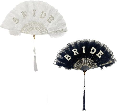 Vintage Bride Fan Pearls Encrusted Engagement Decoration For Wedding Party Photography Supplies in Saudi Arabia