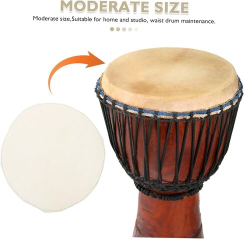 قطعتان من رأس طبلة جلد الماعز من BESPORTBLE - جلد خام مستدير غير مدبوغ من أجل أدوات إيقاع Djembe Darbuka Doumbek الأفريقية العملية لاستعادة الموسيقى in Saudi Arabia