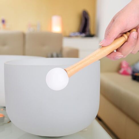 2PCS Wood Rubber Mallet for Crystal Singing Bowl – 22cm Percussion Stick with Comfortable Grip for Playing Crystal Singing Tool Yoga Music Meditation in Kuwait