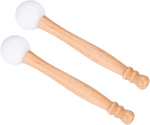 2PCS Wood Rubber Mallet for Crystal Singing Bowl – 22cm Percussion Stick with Comfortable Grip for Playing Crystal Singing Tool Yoga Music Meditation in Kuwait