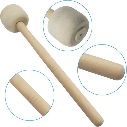 1 Pair Wool Felt Drum Mallet,Anti-slip Bass Percussion Sticks Instrument Band Accessory,13.22 Inch Length Drum Stick for Drums Snare Drums,Band Musicians in Kuwait