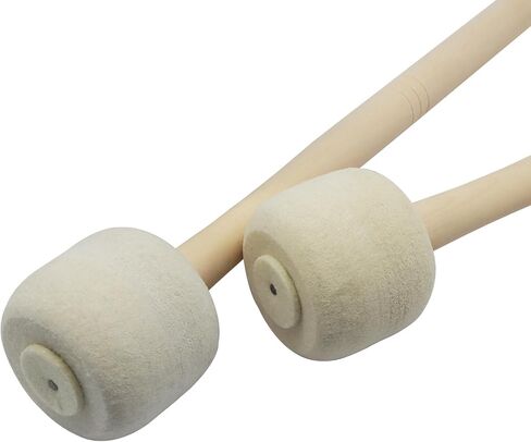 1 Pair Wool Felt Drum Mallet,Anti-slip Bass Percussion Sticks Instrument Band Accessory,13.22 Inch Length Drum Stick for Drums Snare Drums,Band Musicians in Kuwait