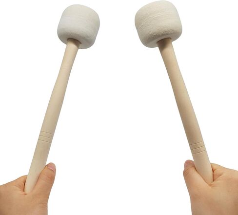 1 Pair Wool Felt Drum Mallet,Anti-slip Bass Percussion Sticks Instrument Band Accessory,13.22 Inch Length Drum Stick for Drums Snare Drums,Band Musicians in Kuwait