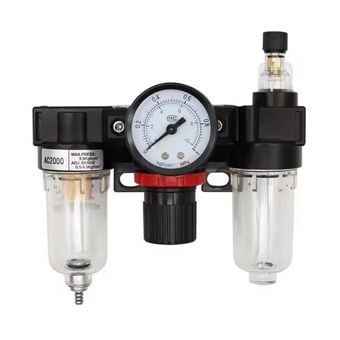 AC2000-02 AF2000+AL2000 1/4"Pressure Regulator Gauge Air Compressor Filter Oil Moisture Separator for Water Filters Dehumidifie(PC 6mm Fitting) in Saudi Arabia