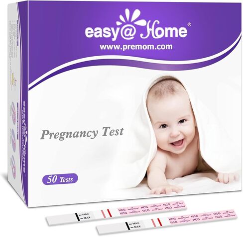 Easy@Home Pregnancy Test Strips Kit: 50-Pack HCG Test Strips, Early Detection Home Pregnancy Test EZW1-S:50 in Kuwait