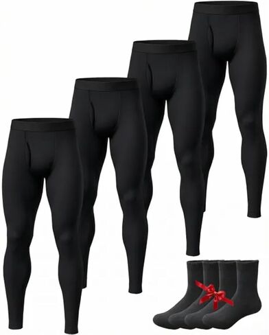 Mens Thermal Underwear Pants Long Johns Fleece Lined Warm Base Legging Layer Bottoms Cold Weather Clothing Gear in Saudi Arabia