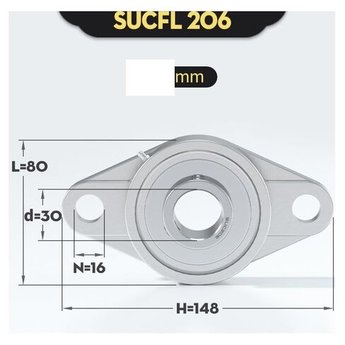 1PCS 304-440 Housing Stainless Steel Outer Spherical Bearing SUCFL204/SUCFL205/SUCFL206/SUCFL207/SUCFL208 Bearings(SUCFL206 ID30mm) in Saudi Arabia