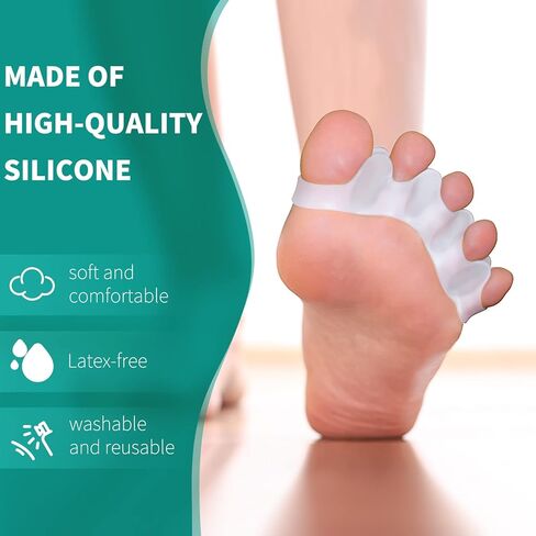 Pack of 10 Toe Separator, Silicone Toe Spacers for Correct Toe Alignment, Toe Spreader for Bunions Correct, Restore Overlapping Toes to Original Shape(Size: XL) in Saudi Arabia
