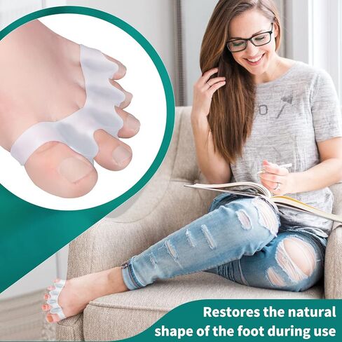 Pack of 10 Toe Separator, Silicone Toe Spacers for Correct Toe Alignment, Toe Spreader for Bunions Correct, Restore Overlapping Toes to Original Shape(Size: XL) in Saudi Arabia