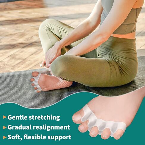 Pack of 10 Toe Separator, Silicone Toe Spacers for Correct Toe Alignment, Toe Spreader for Bunions Correct, Restore Overlapping Toes to Original Shape(Size: XL) in Saudi Arabia