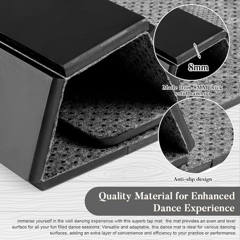 Tap Mat Dance Mat Portable Tap Board 38.5 x 48 Inches Made of 8 mm Thick Solid Bamboo with Clear Sound Feedback Portable Heavy Duty Dance Floor Mat Exercise Flooring Professional Student in Saudi Arabia