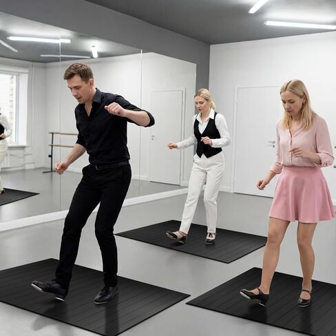 Tap Mat Dance Mat Portable Tap Board 38.5 x 48 Inches Made of 8 mm Thick Solid Bamboo with Clear Sound Feedback Portable Heavy Duty Dance Floor Mat Exercise Flooring Professional Student in Saudi Arabia