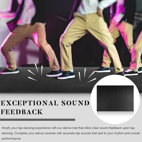 Tap Mat Dance Mat Portable Tap Board 38.5 x 48 Inches Made of 8 mm Thick Solid Bamboo with Clear Sound Feedback Portable Heavy Duty Dance Floor Mat Exercise Flooring Professional Student in Saudi Arabia