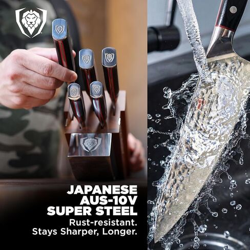 Dalstrong 5-Piece Japanese Knife Block Set — 66-Layer Damascus AUS-10V Steel (8–12° Edge), Chef + Santoku + Utility + Bread + Paring — Shogun ELITE For Serious Home Cooks & Culinary Gifts in Saudi Arabia