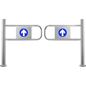 Spring-Loaded Swing Gate for Warehouse & Supermarket, 90° Manual Metal Pedestrian Door, Automatic Rebound Transfer Gate, Left/Right Opening - 3.28x3.18ft in Kuwait