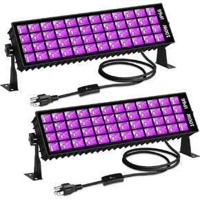 100W LED Black Light Bar, IP66 Waterproof Blacklight with 6ft Cord+Plug+Switch, Black Lights for Neon Glow Party, Fluorescent Poster, Body Paint, Birthday, Bedroom, Halloween, Christmas in Saudi Arabia