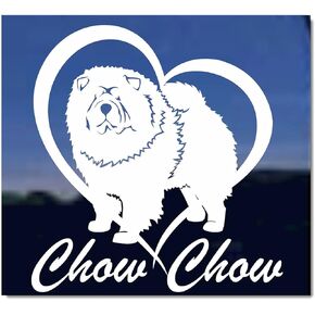 Chow Chow Love Heart Dog Vinyl Window Car Auto Decal Sticker in Saudi Arabia