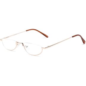The Lynwood Unisex Half Moon Half Frame Reading Glasses – Lightweight Metal Semi Rimless Readers in Kuwait