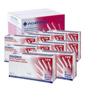 Adenna VPF 4-mil Vinyl Powder Free Exam Gloves, Clear, Medium, Case of 1000 in Saudi Arabia