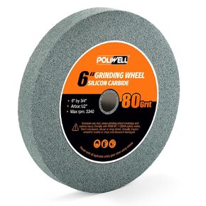 6 Inch Bench Grinder Grinding Wheel with 1/2'' Arbor, 80 Grit Silicon Carbide Bench Pedestal Grinding Wheel 3/4" Thick for Drill Bits, Blades and Knifes Sharpening Polishing in Saudi Arabia