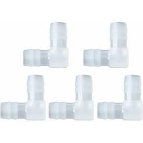 5 Pcs Hose Barb 90 Degree Elbow L Fitting, Plastic 2 Way Equal Barbed Joint Splicer Mender Union Adapter Hose Fitting Fuel Gas Liquid Air (U) in Kuwait