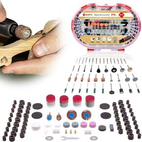 276 PCS مجموعة ملحقات أدوات الدوران ، مجموعة أدوات دوارة شانك 1/8-in ، التركيب العالمي لسهولة التلميع ، الرمل ، القطع ، الحفر ، النشط ، شحذ ، طحن مع حالة تخزين محمولة in Kuwait