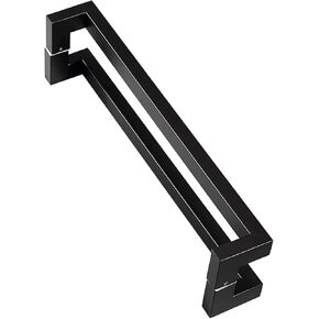 Square Stainless Steel Push Pull Entry Door Handle, Commercial Interior Exterior Door Push Pull Two Side Glass Door Handle/Black/120Cm/47.2In in Saudi Arabia