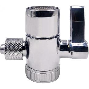 Faucet diverter valve Solid Brass with Polished Chrome for Water Filter Bathroom Sink Adapterto 1/4" 3/8"RO Tubing(M22xM24) in Saudi Arabia