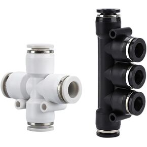 Pneumatic Connector PK-6 Five-Way PZA-8 Cross Four-Way PU Air Pipe Multi-Head Quick-Plugs 4/10/12 Channels 1Pcs(Whitefive-wayPK-12) in Kuwait
