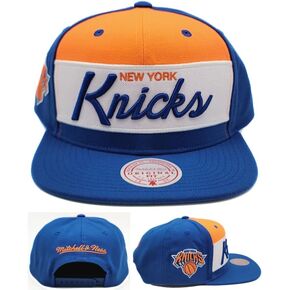 Mitchell & Ness New York Knicks New Retro Sport Script Blue White Orange Era Snapback Hat Cap in Kuwait