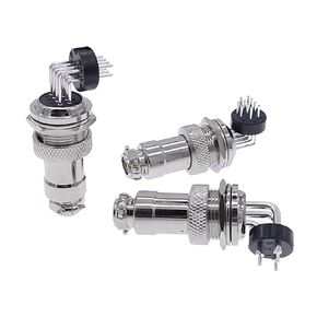 GX16 Connector Circuit Board Aviation Plug Soldering Plate Socket 90 Degree Curved Needle Connectors 2/3/4/5/6/7/8/9/10 Pins 1Pcs(7P) in Kuwait