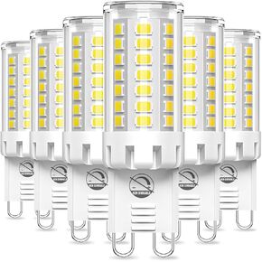 G9 LED Bulb Warm White 3000K, 4W 120V 400LM Non-Dimmable G9 Light Bulb (40 Watt Halogen Lightbulb Replacement) for Chandelier, 6 Pack in Saudi Arabia