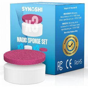 SYNOSHI PRO Electric Spin Scrubber Magic Melamine Sponge for Bathroom & Shower Cleaning Brush, Kitchen Brush Head For Power Scrubber - Set of 3 Magic Sponges in Kuwait