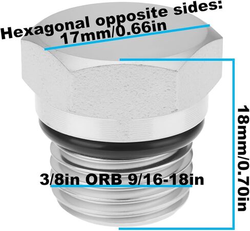ECSiNG 2pcs 3/8" ORB Carbon Steel Hex Boss Plug 9/16"-18 Thread with O-Ring 6408-06 for Hydraulic in Saudi Arabia