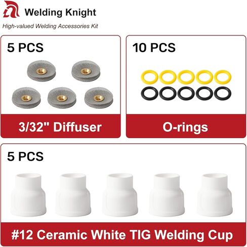 #12 Ceramic (5-Pack) White TIG Welding Cups with 3/32" Diffuser in Saudi Arabia